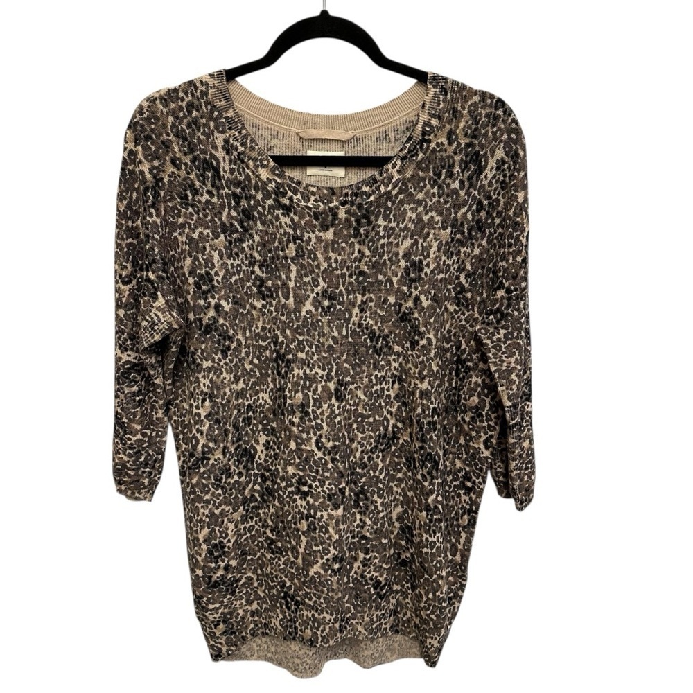 Aritzia Wilfred Balzac artsy contemporary leopard print silk cashmere sweater